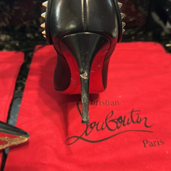 Christian Louboutin Studded Leather Ankle Boots – Black – Size 37.5 - Picture 13 of 16